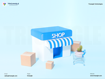 Online Shopping - 3D model 3dcharacter 3dmascara animation buy cart cinema4d delivery design model motion graphics onlineshop parcel render sell shop spiffy trioangle trioangletechnologies ui ux
