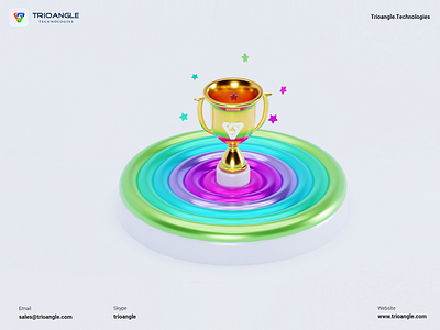 Trophy - 3D Model 3d character airbnb banner colors cup design gold minimal model no1 poster render star trioangle trioangletechnologies trophy win winner