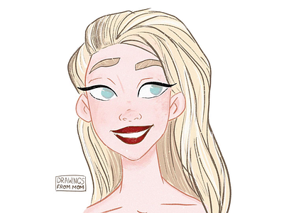 Blond girl - illustration drawing drawings girl illustration lady portrait smile woman