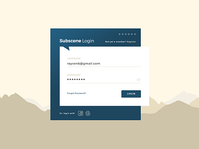 Subscene Login Page UI Concept design login login design login page login screen ui web