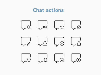 Chat icon set chat design icons illustrator