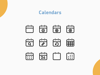 Calendar icons calendar design event icons illustration schedule