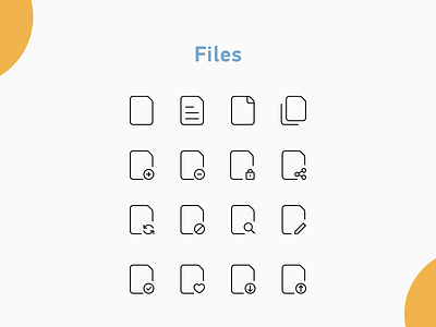 Files icons action design files icons illustration