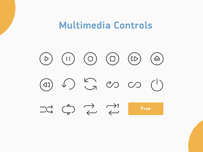 Multimedia controls icons controls design icons illustration media