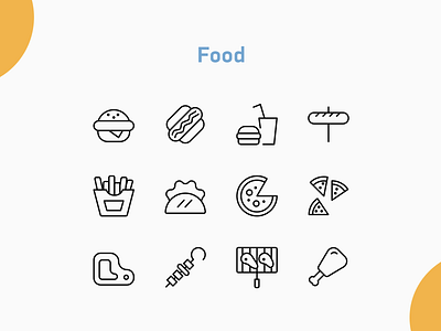 Food icons design drinks food icons illustration kitchen