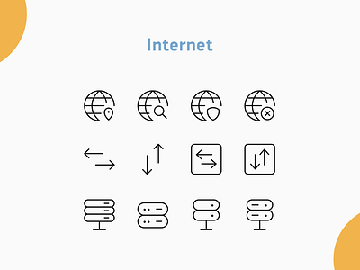 Internet icons cloud design icons illustration internet network server