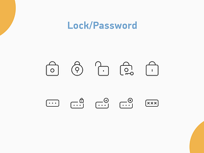 Lock/Password icons design icons illustration lock padlock password