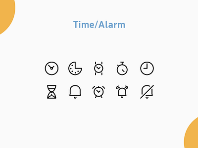 Time/Alarm icons alarm alarm clock clock design icons illustration time watch