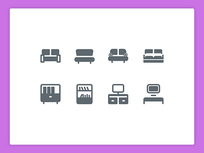 Sofa & Shelfs icons