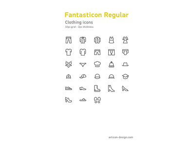 Clothing icons clothing design icons illustration vector