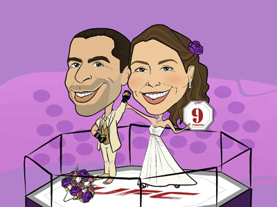 The marriage battle cartoon comic cute digital illustration illustration invitation wedding wedding invitation