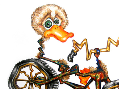 Ready for a quack ride? animal cartoon character color pencils digital illustration drawing hand drawn illustration monster