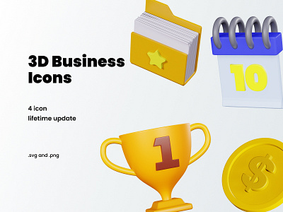 3D Business Icons 3d blender design figma icon ui