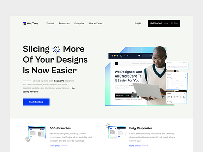 WebTree - Landing Page Web Builder builder dev tools editor feature gradients hero banner hero section home page landing page no code product page responsive saas section template tools web web builder website widgets