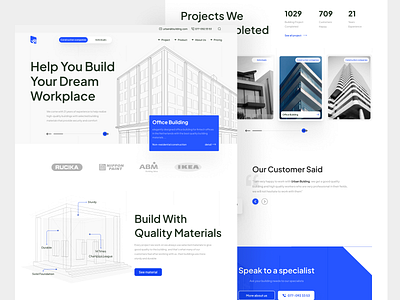 Urban Building - Construction Agency Landing Page Website agency architectural architecture building construction furniture hero section house illustration interior landing page properties property property management property website real estate real estate agency residence web design webdesign