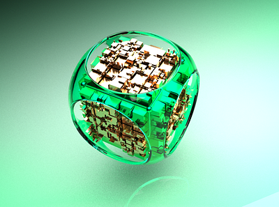 Cyber Cube 3d 3d animation 3d artist 3d modeling aftereffects animation cinema4d crypto cyber design glass illustration metal minimal mockup redshift3d render