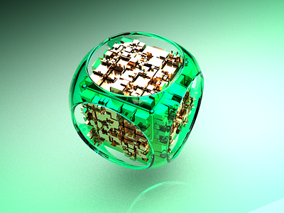 Cyber Cube 3d 3d animation 3d artist 3d modeling aftereffects animation cinema4d crypto cyber design glass illustration metal minimal mockup redshift3d render