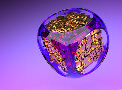 Purple Cube 3d 3d artist 3d modeling aftereffects animation cinema4d crypto cyber metal mockup