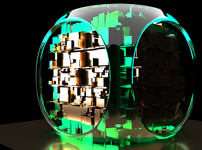 Cube green 3d 3d artist 3d modeling aftereffects animation branding cinema4d crypto cyber metal