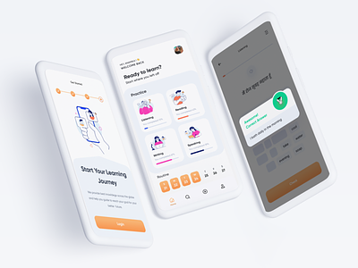 English Learning Mobile App UI 3d mockup clay mockup clay ui clean ui design design inspiration english english app learn ui minimalistic ui mobile ui product design ui ui design ux
