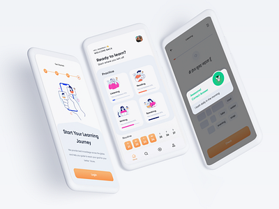 English Learning Mobile App UI