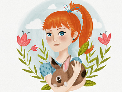 Illustration animal bunny children digital art drawing illustration