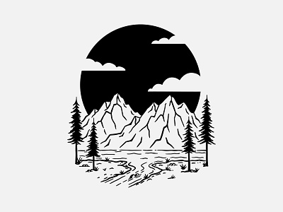 Black Sun apparel design clean clothing design creative design illustration nature art nature design scenery