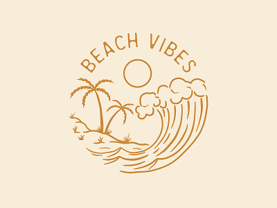 Beach Vibes apparel design beach clean clothing design creative design hand drawn illustration illustrations minimalistic nature art palm trees summertime surfers surfing tshirt design waves