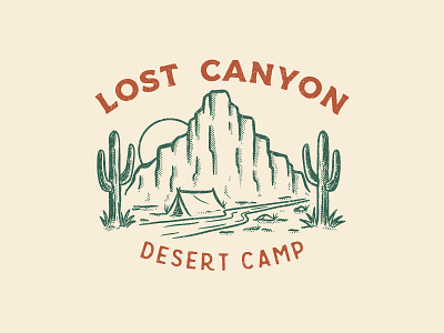 Lost Canyon apparel design cactus camping design clothing design desert design halftones hand drawn illustration illustrations nature art retro tshirt design typography vintage
