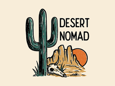 Desert Nomad apparel design cactus clothing design drawing drawings graphic design illustration illustrations logo minimalistic retro sketch sketches skull skulls tshirt design vintage