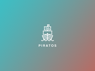 Logo design Team Piratos logo logo design outline pirates ship