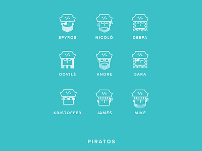 Team Piratos crew (Logo design) crew logo logo design outline pirates