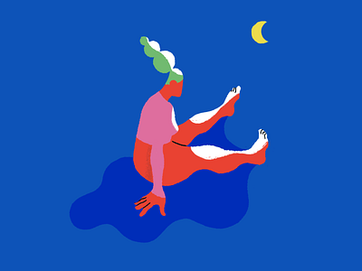 moon app branding illustration ipad pro procreate woman
