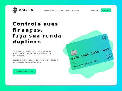 Daily UI #003- Landing Pàge blue card credit finance landing landingpage neo