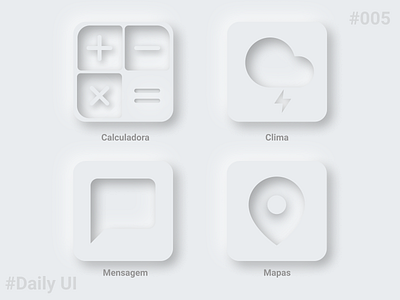 Daily UI #004 - App Icon app challenge daily daily 100 challenge dailyui figma icon mobile neomorphism simple white