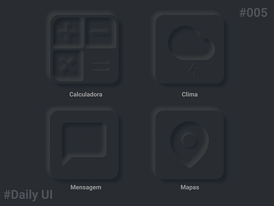Daily UI #005 - App Icon 5 black challenge daily dailyui dark dark app icon mobile neomorphism