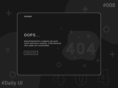 Daily UI #008 - 404 Page 008 404 404 page 8 black dailyui dark dark ui desktop web