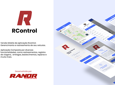 Rcontrol app blue minimaslist mobile ui white