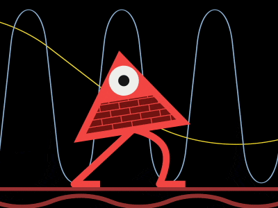 Triangle Man adobe after effects character eyeball loop animation rubber hose vector walk cycle