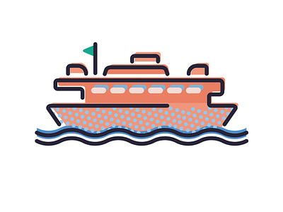 The Ferry adobe illustrator ferry flat icon illustration illustrator nyc vector