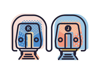 R Tran, J Train adobe illustrator flat icon illustration illustrator nyc subway transit vector
