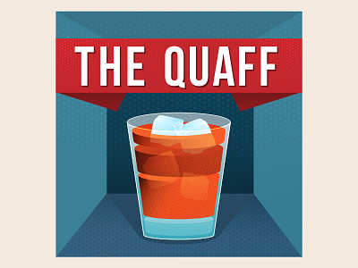 The Quaff cocktail flat logo podcast square vector
