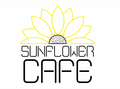 SUNFLOWER CAFE design flower illustration line art logo love