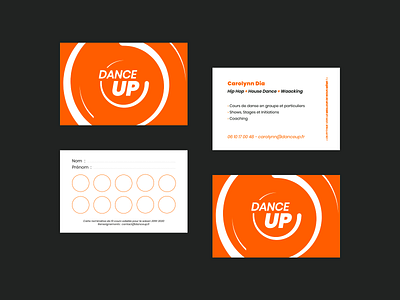 DANCE UP - Business and lessons cards branding business card dancing logo school visual identity