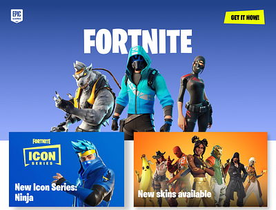 Fortnite website redesign blue epic epic games fortnite games gamification gaming gaming website ui mobile gaming online gaming ui website website ui