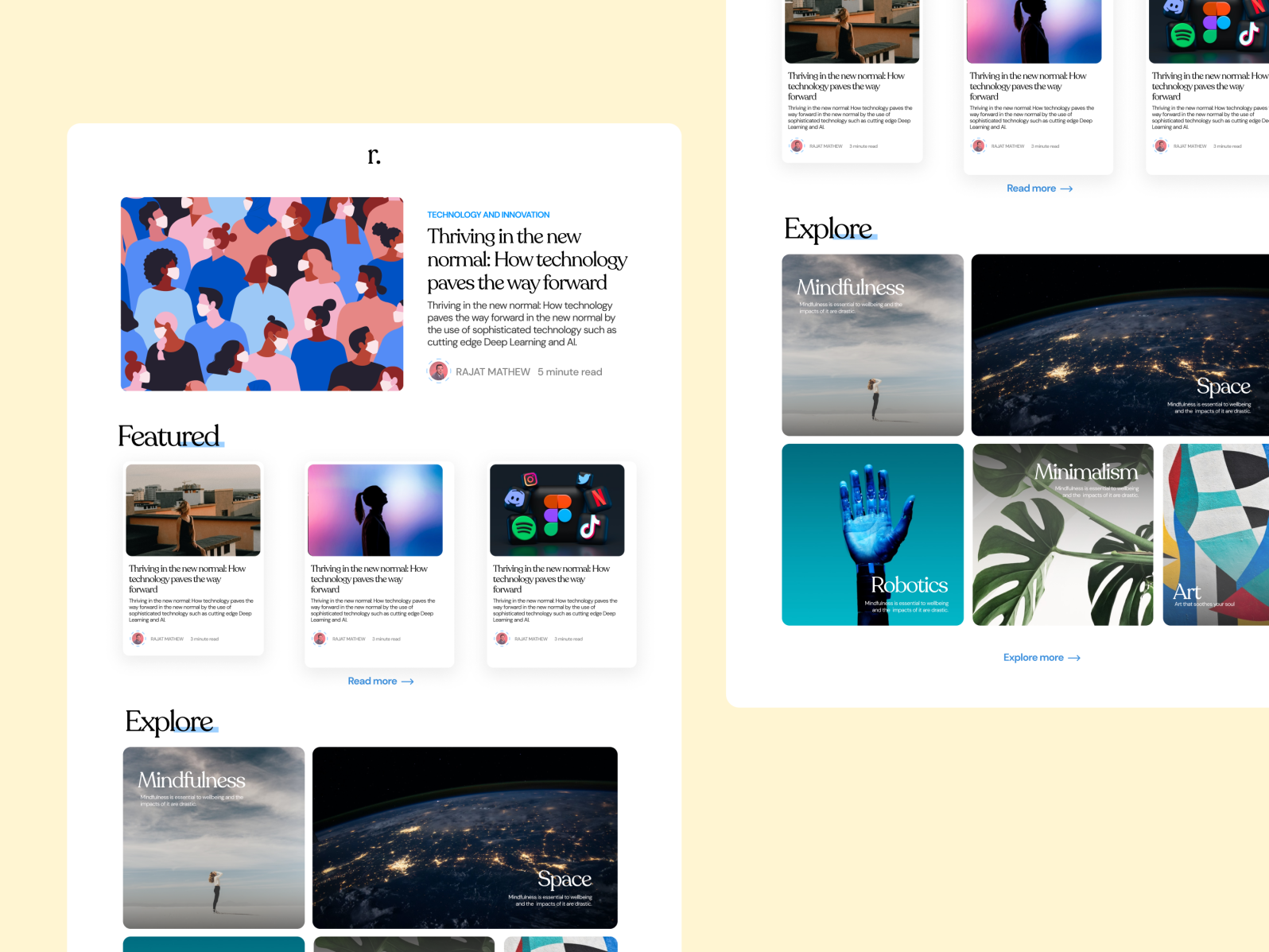 Blog page UI by Rajat Mathew on Dribbble