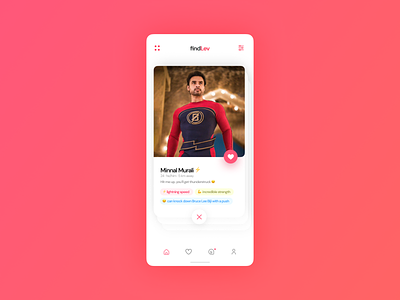 findLev - Superhero dating app UI