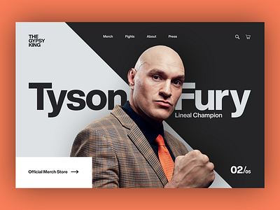Tyson Fury. Site refresh concept branding concept design helvetica now identity identity design type typography ui ux website