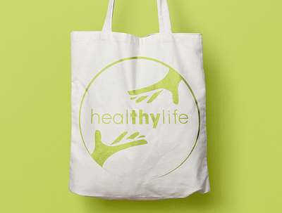 HealTHYlife Tote Bag brand identity branding design health illustration logo tote bag