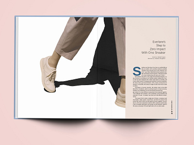 Trash•Ed Editorial (Spread 1) editorial design enviroment everlane magazine design sneakers sustainable